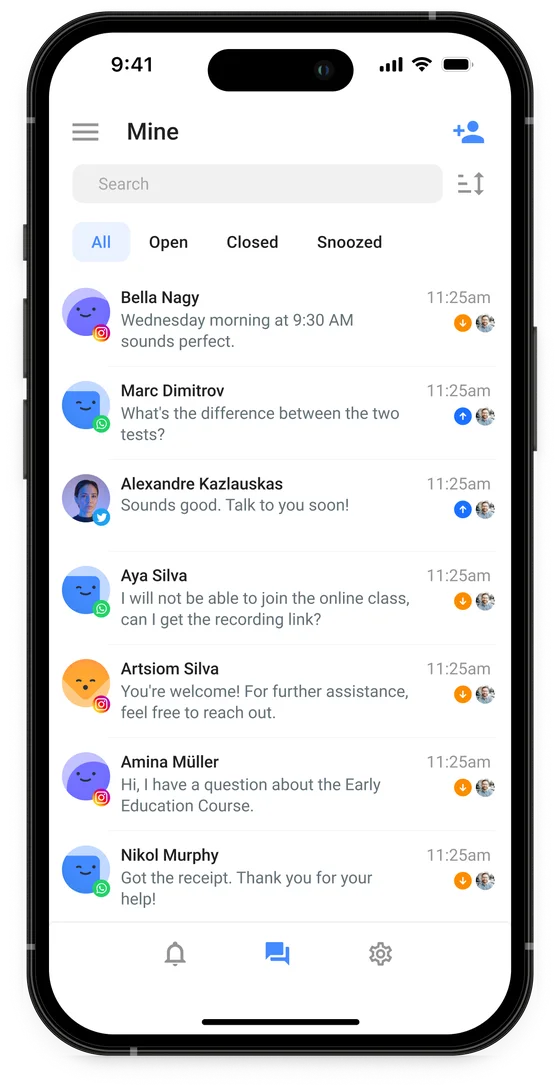 App móvil de respond.io